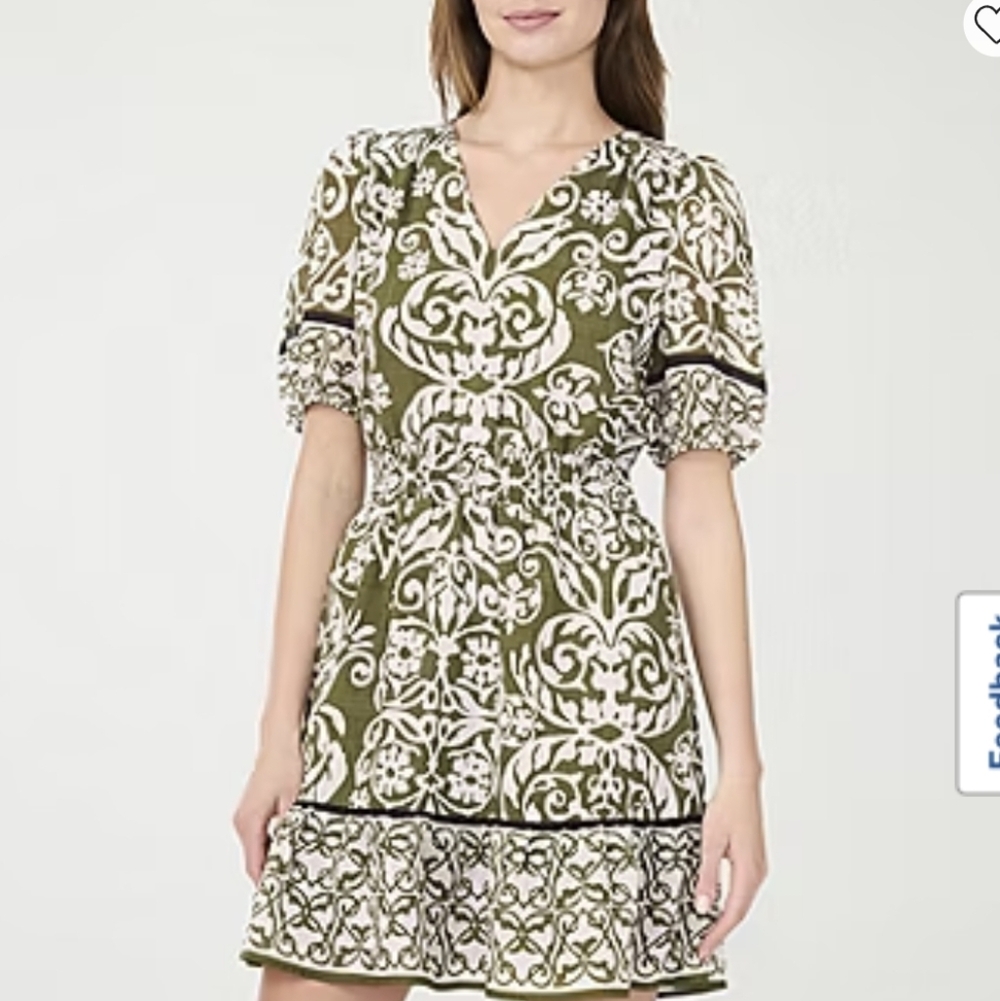 MSK Short-Sleeve V-Neck A-line Dress